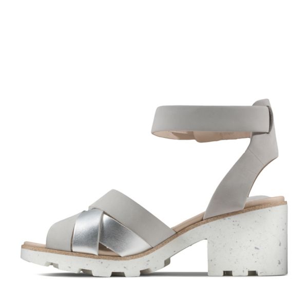 Clarks Womens Rene Daisy Sandals Silver | CA-1489562